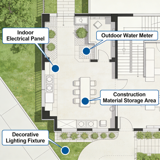 Picture of Precise Dot Map Planning Design - Indoor/Outdoor Facility Positioning for Construction & Decoration