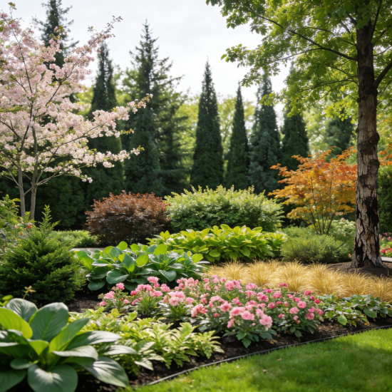 Picture of Garden Plant Landscaping Design - Seasonal Layered Green Space & Plant Matching Scheme