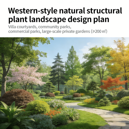 Picture of Garden Plant Landscaping Design - Seasonal Layered Green Space & Plant Matching Scheme