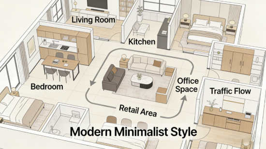 Picture of Indoor Space Layout Design - Professional 2D Plan & Style Positioning for Home/Commercial Spaces